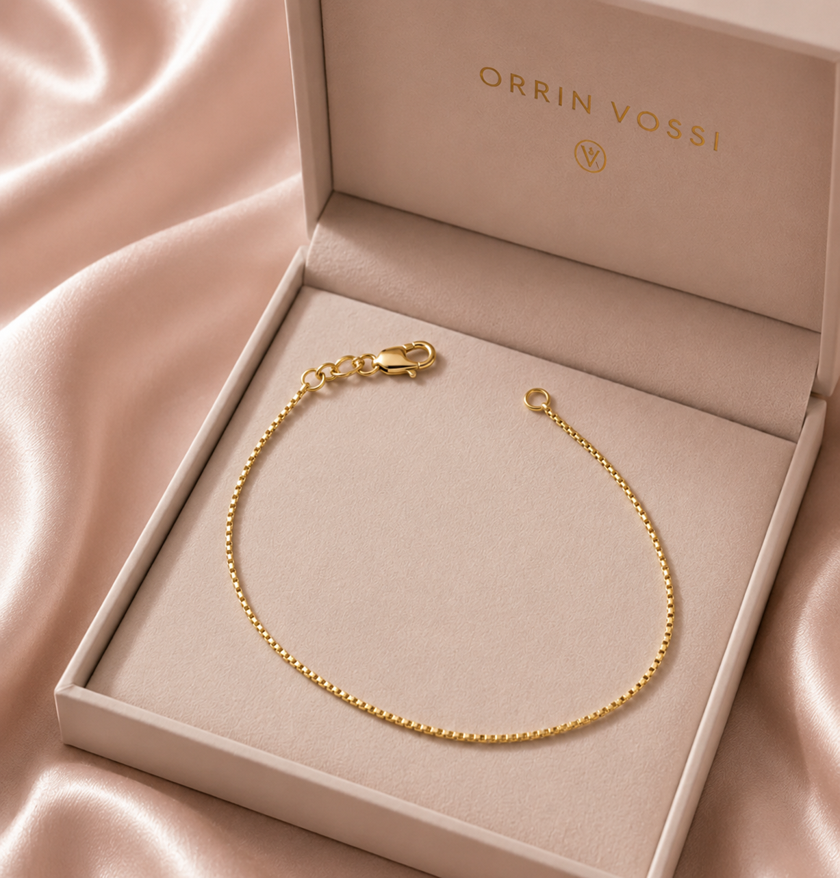 10K Solid Gold Box Chain 1mm