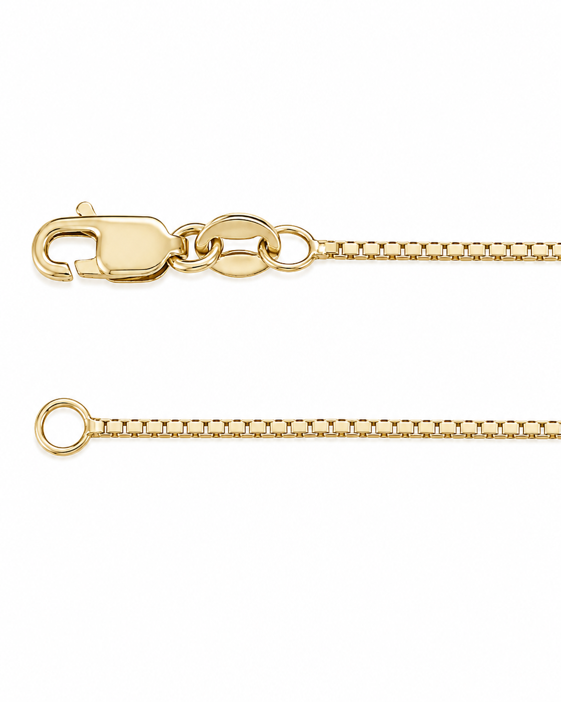 10K Solid Gold Box Chain 1mm